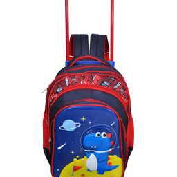 Happile Kids hard-shell Dinosaur  Theme BackPack Blue &Multicolor- Height 18 Inches-image-60