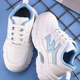 Steprite Colour Blocked Lace Up Sneakers - Sky Blue-image-52