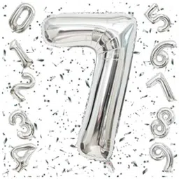 Decor Mantra 16 inch 7 number foil balloon perfect for birthday decoration and special occasions - Silver - Pack of 1-picture-48