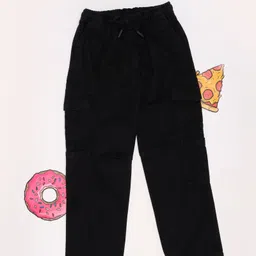 Pantaloons Junior Cotton Solid Pocket Detailed Jeans - Black-picture-16
