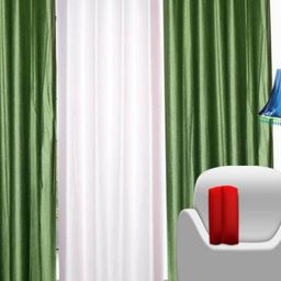 BELLA TRUE White & Green 3 Pieces Window Curtains-image-18