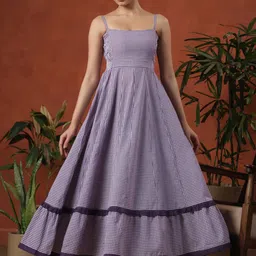 Anayna Women's long dress with and ruffle detailing-picture-28