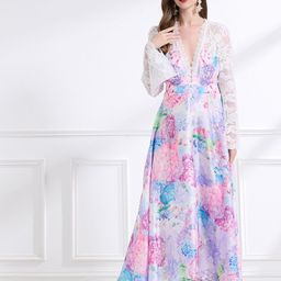 JC Collection Women Floral Printed V-Neck Maxi Dress-picture-58