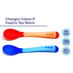 COZY VIBES Tip Heat Sensitive Silicone Spoons | Temperature Sensing Spoons | Baby Feeding Silicone Spoon Set- PACK OF 1- COLOR MAY VARY image 4