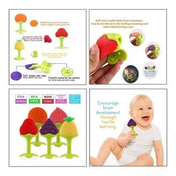Enorme Silicone Grapes Fruit Shape Teether With Feeding Nibbler - Multicolour image 5