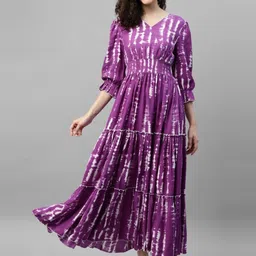 Jash Creation designer Printed V-Neck Tiered Long Dress Flared Maxi Dress for Women-picture-22