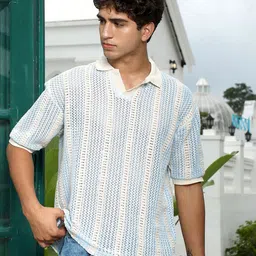 Campus Sutra Men Striped Polo Collar Pockets T-shirt-picture-12