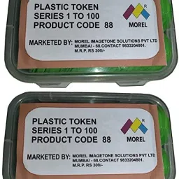 morel PLASTIC TOKEN / COINS WITH NUMERIC NUMBERS 1 TO 100, (PACK 2) 100 COINS EACH PKT image 3