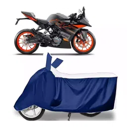 Auto Pearl Bike Cover for KTM RC 200 (White & Blue)-picture-18
