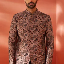 VASTRAMAY Men Embroidered Bandhgala Blazers-image-63