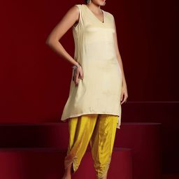 Libas Art Ethnic Motifs Printed Round Neck Kaftan With Dhoti Pants & Inner image 3