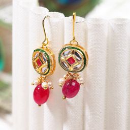 DUGRISTYLE Red Contemporary Drop Earrings-48