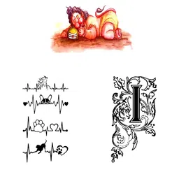 VOORKOMS Set Of 3 Matte Finish Realistic Semi Temporary Waterproof Body Tattoo-picture-39