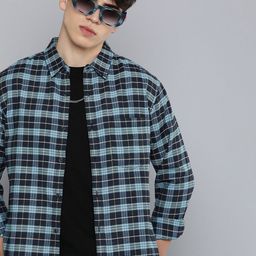R.Code by The Roadster Life Co. Classic Tartan Checked Casual Shirt-image-7