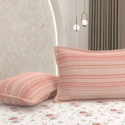 Pure Decor Passion Peach Floral Printed Cotton 260 TC Queen Bedsheet Set 2.28M x 2.54M-image-64