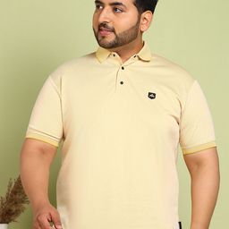 METRONAUT PLUS Men Plus Size Self Design Polo Collar Cotton T-shirt-image-102