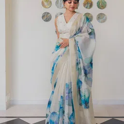 STAVA CREATION Floral Printed Zari Saree-picture-22