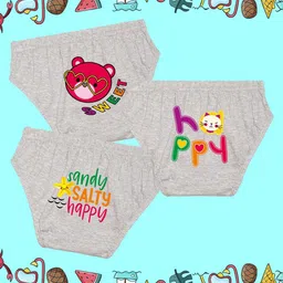 NUSYL Girls Pack Of 3 Printed Cotton Basic Briefs-32