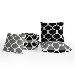 Divine Casa Micro Poly Cushion Covers Set of 5 - Black-image-69