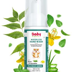 BabyOrgano Non Alcoholic 100% Natural Waterless Hand wash 99.9% Germ Protection - 50 ml-picture-22