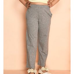 Kids Cave 100% Cotton Biowashed Solid Track Pant - Light Grey-image-35