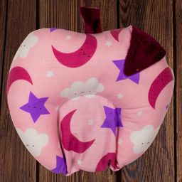 Mittenbooty Apple-shaped Rai Pillow in Cloud Print-Pink-24