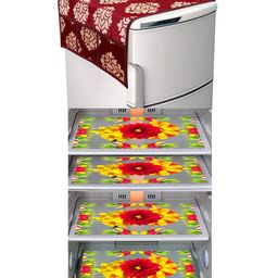 Dakshya Industries Fridge Top Cover and Fridge Mat Combo Set of 5-picture-26