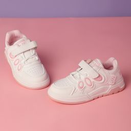 TRUFFLE COLLECTION Geometric Designed Sneakers With Velcro Closure - Pink-image-15