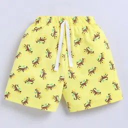Little Ninja Cotton Bicycles Printed Shorts - Yellow-picture-34