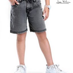 Arias Cotton Woven Washed Shorts With Stretch - Black-image-91