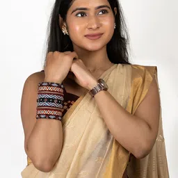 Taasha Craft Set Of 9 Cotton Threads Handcrafted Bangle image 2