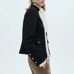 MANGO Button-Studded Regular Fit Tailored Jacket image 4