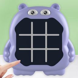 Ji & Ja Tic Tac Toe Game, Animal-Themed 3-in-1 Handheld Puzzle Game Console ( hippo) - Multicolor image 3