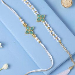 fnp Artificial Stones Studded & Beaded Sophisticated Bhaiya Bhabhi Rakhi-picture-46