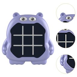 Ji & Ja Tic Tac Toe Game, Animal-Themed 3-in-1 Handheld Puzzle Game Console ( hippo) - Multicolor image 4