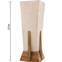 Homesake Beige & Brown Solid Handcrafted Column Table Lamp with Shade image 5