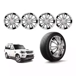 Auto Pearl DC03 Press Type Wheel Cover with Retention Ring For Mahindra Scorpio 1.99 S10 (Pack of 4 Pcs)-92