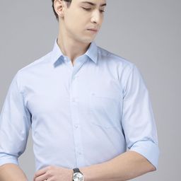 Arrow Pure Cotton Self Design Manhattan Slim Fit Opaque Formal Shirt-image-57
