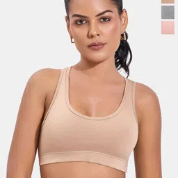 SKDREAMS Women Pack Of 3 Full Coverage Non Padded Non Wired Regular Racerback Workout Bra-25