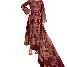 DRAVINAM Trends Ethnic Motifs Pashmina Unstitched Dress Material-image-89
