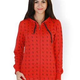 Belle Fille Red Printed Jacket-image-5