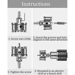 FLAMINGO ENTERPRISE Carbide-Tipped Hole Saw Cutter Masonry Bits Type 50 mm Diameter TCT & SS Length Depth Shank, FM-216 image 3