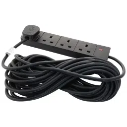 PRO ELEC EXTENSION LEAD, 4GANG, 10M, BLACK, UK, 9988B-10M-29