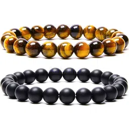 Divine souvenirs Unisex Set Of 2 Artificial Beaded Elasticated Bracelets-image-63