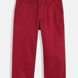 Allen Solly Junior Boys Red Printed Chinos Trousers-image-54