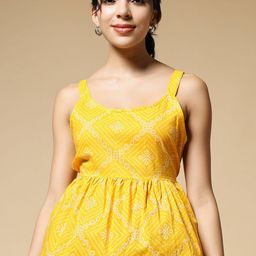 Istyle Can Women Geometric Printed Cotton Peplum Top-image-78