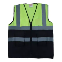 Safeu 180 GSM Thickness 100% Polyester Fabric Green & Blue Reflective Combo Jacket Free Size (Pack of 10)-image-13