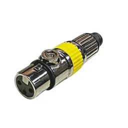 SETMI INDIA XLR Connector Female 3-Pin Nickel-Plated Metal PCB Mount, Silver & Yellow-98