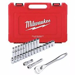 Milwaukee Socket Wrench Set Chrome 6-Point 10 - 24 mm, 55KM73-1