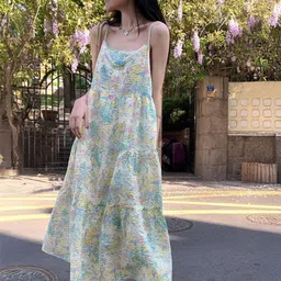 StyleCast Women Floral Printed Smocked A-Line Maxi Dress-image-81